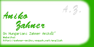 aniko zahner business card